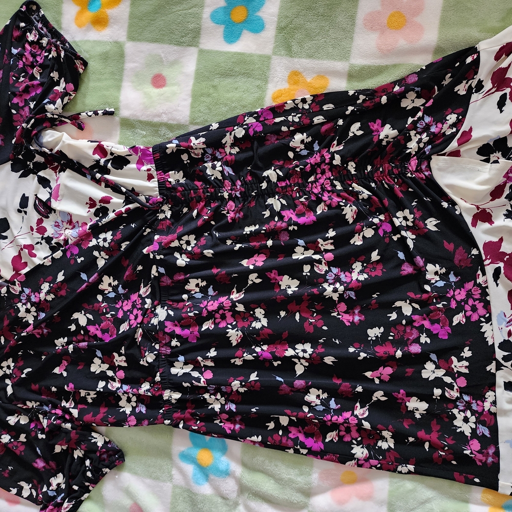 Floral Black and Pink Dress